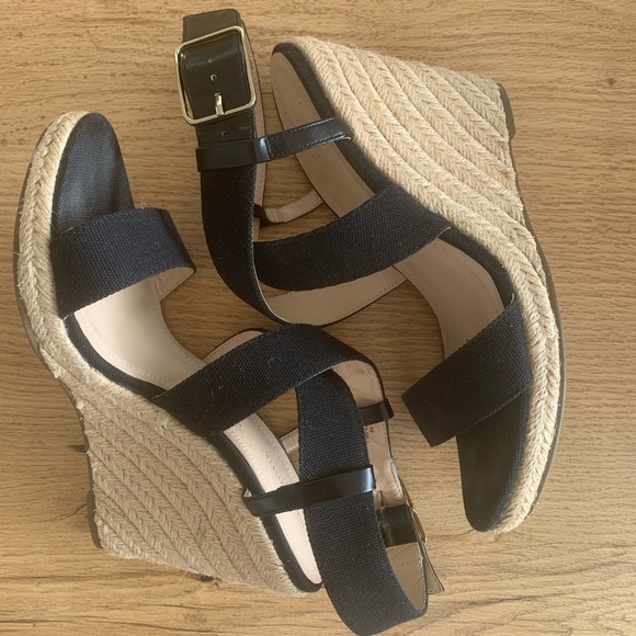 Banana Republic Black Wedge Sandal High Heels 10 Preloved - Picture 5 of 7